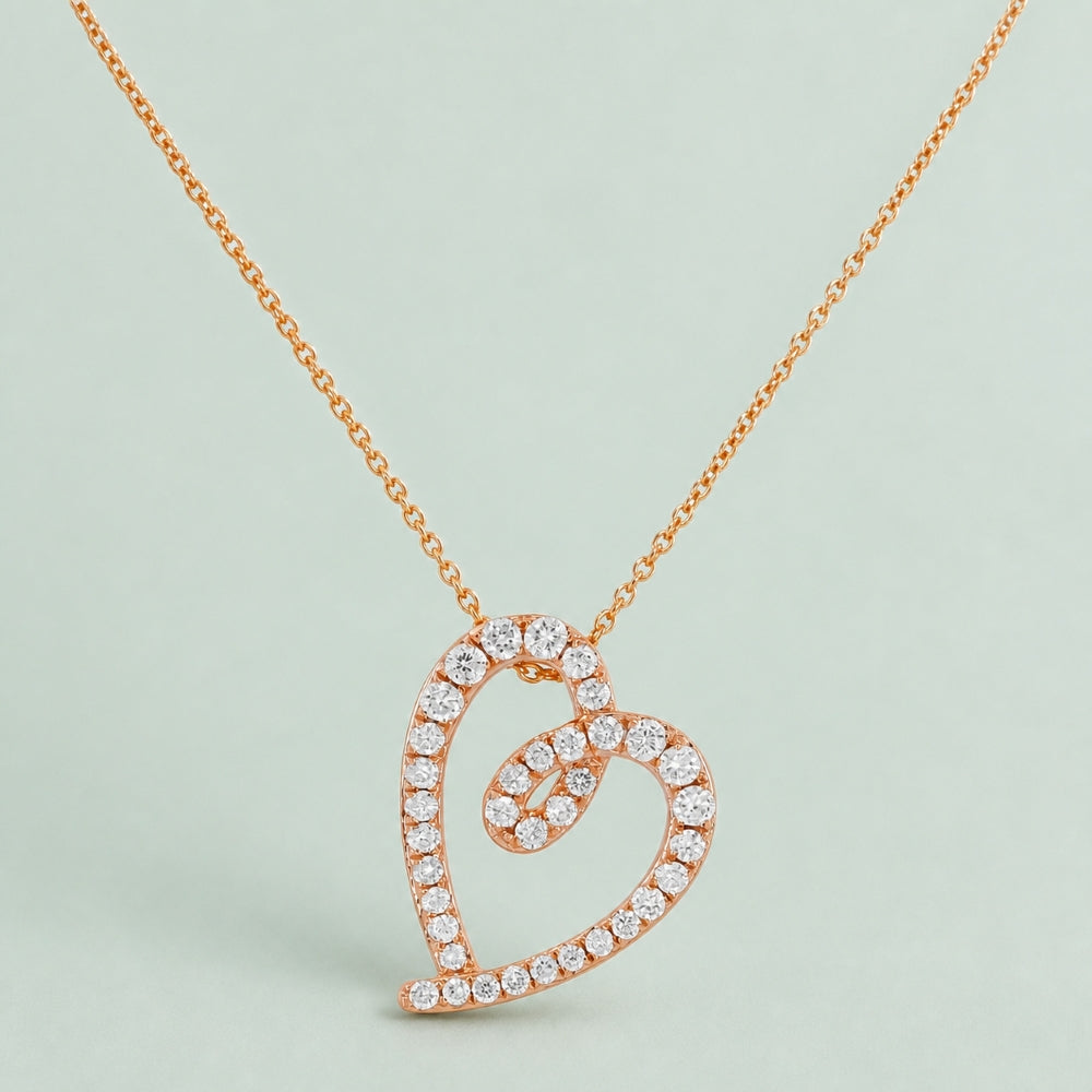 N1683 - 14K Gold Diamond Heart Pendant