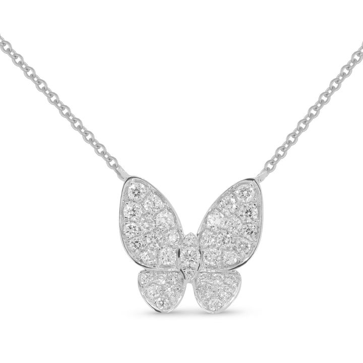 Beautiful Hand Crafted 14K White Gold White Diamond Milano Collection Necklace