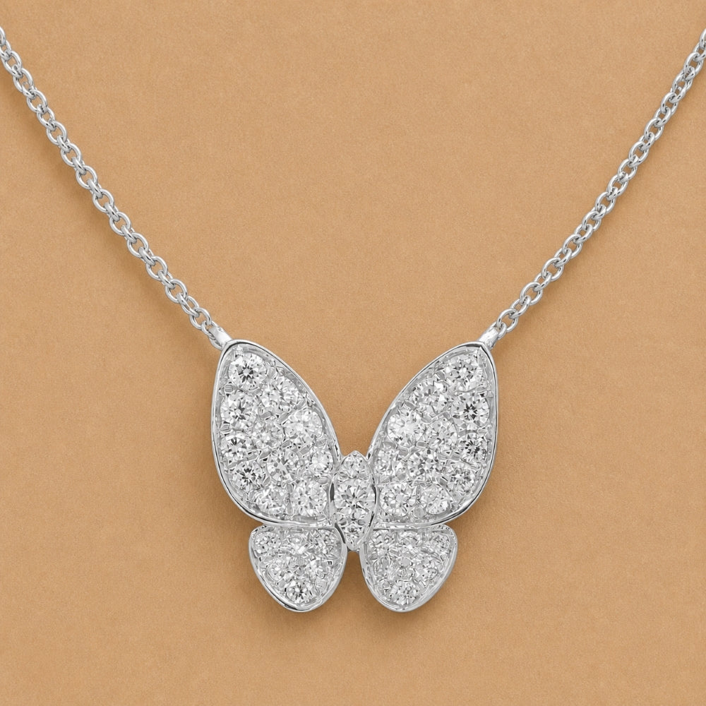 N1685 - 14K Gold Diamond Butterfly Necklace