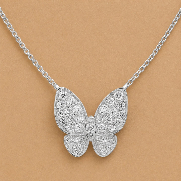 N1685 - 14K Gold Diamond Butterfly Necklace