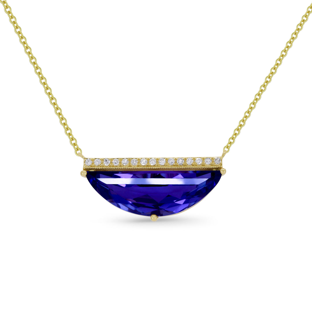 Beautiful Hand Crafted 14K White Gold  Created Sapphire And Diamond Eclectica Collection Necklace