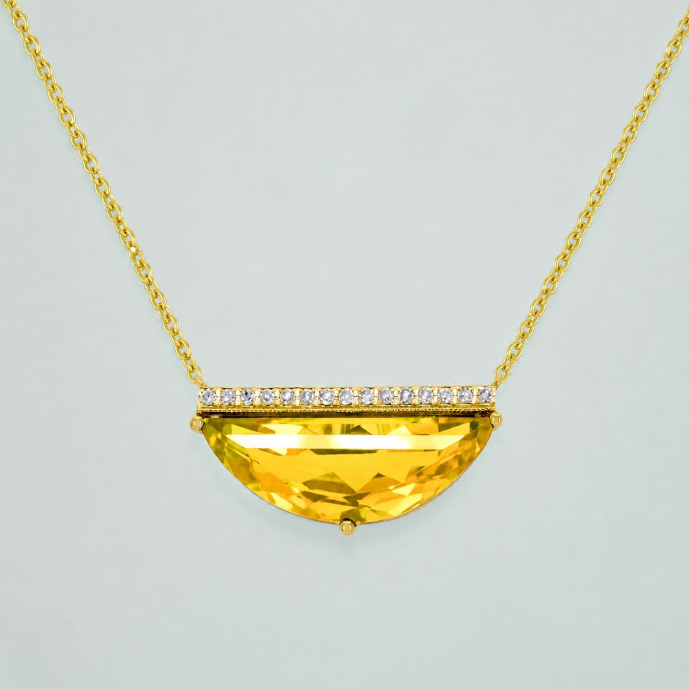 N1686 - 14K Yellow Gold Citrine Bar Necklace