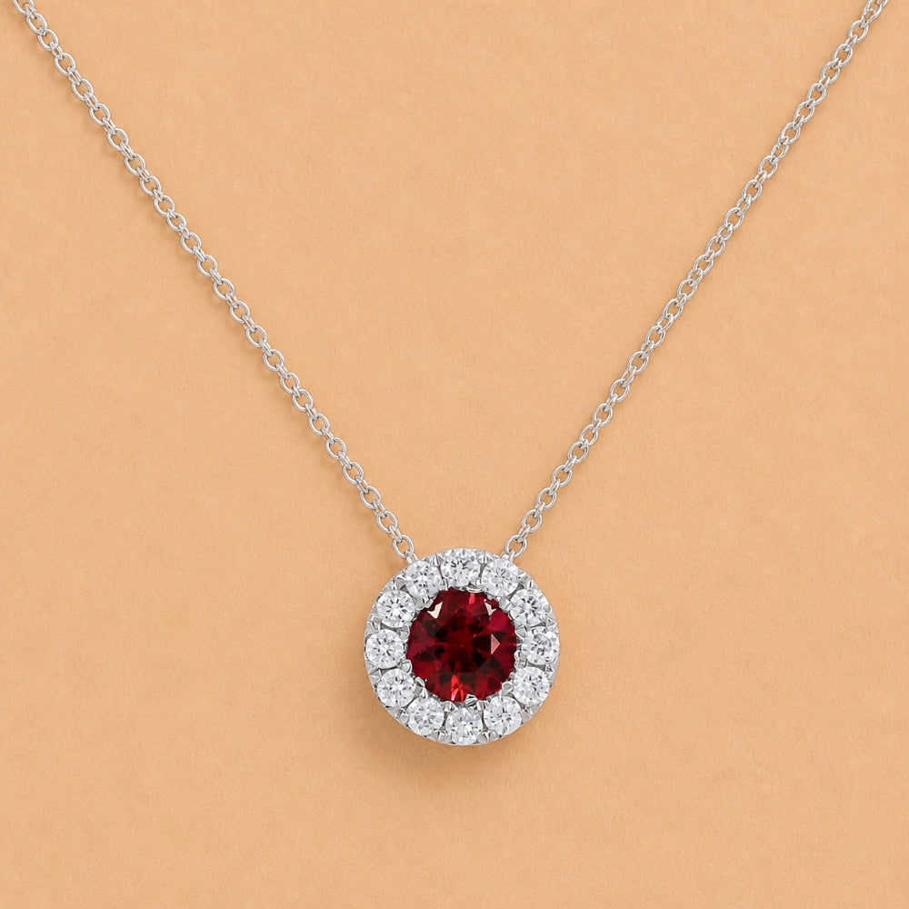 N1687 - 14K White Gold Round Pendant