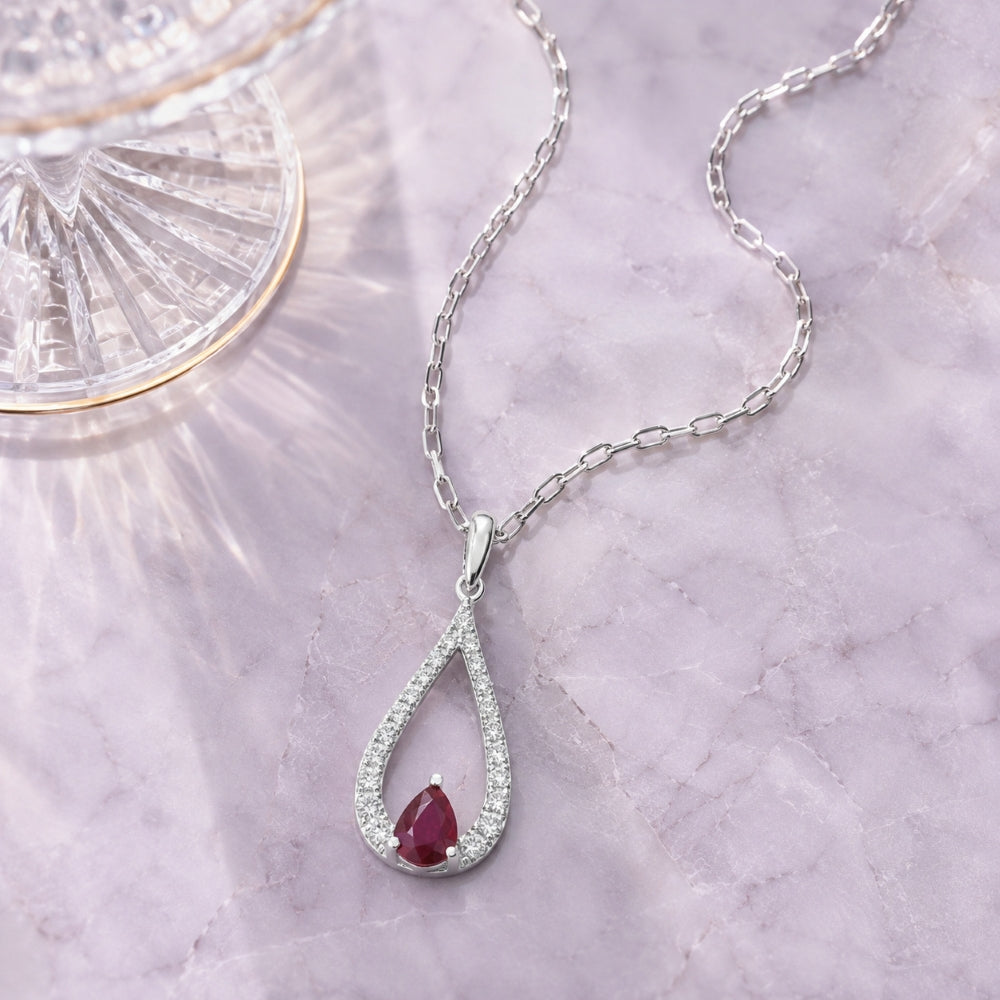 N1700 - 14K Gold Emerald, Ruby & Sapphire Flower Pendant