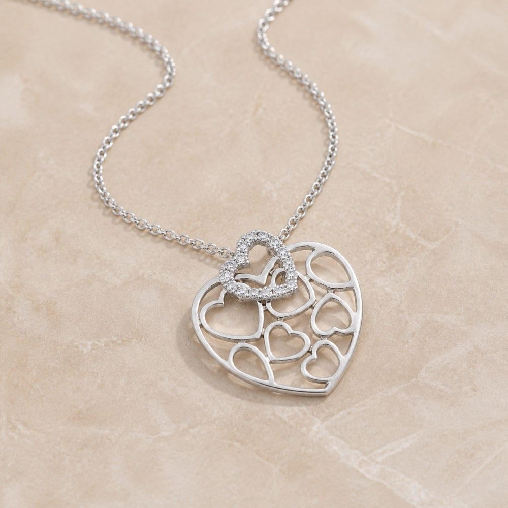 N1711 - 14K Gold Diamond Heart Pendant
