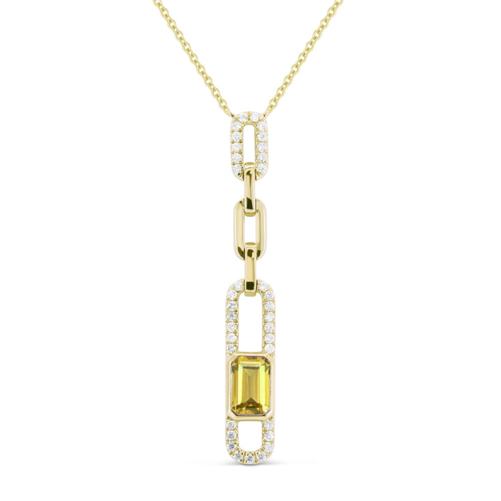 Beautiful Hand Crafted 14K Yellow Gold  Citrine And Diamond Eclectica Collection Necklace