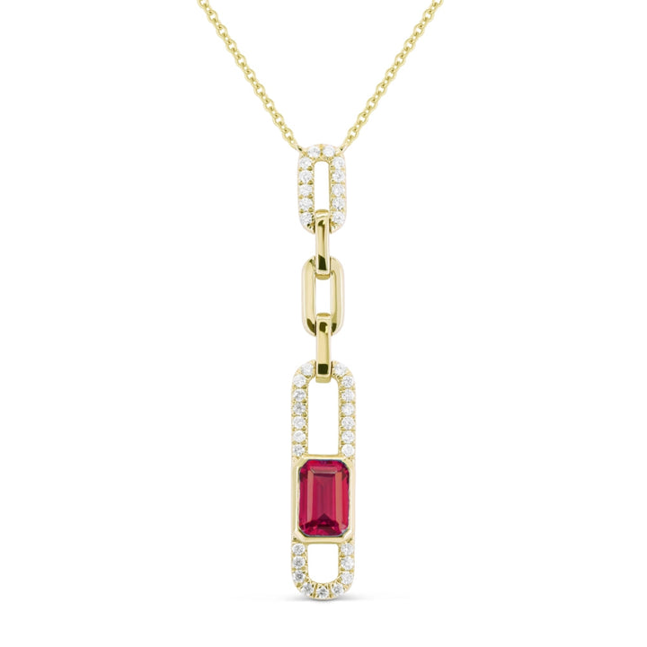 Beautiful Hand Crafted 14K Yellow Gold  Garnet And Diamond Eclectica Collection Necklace