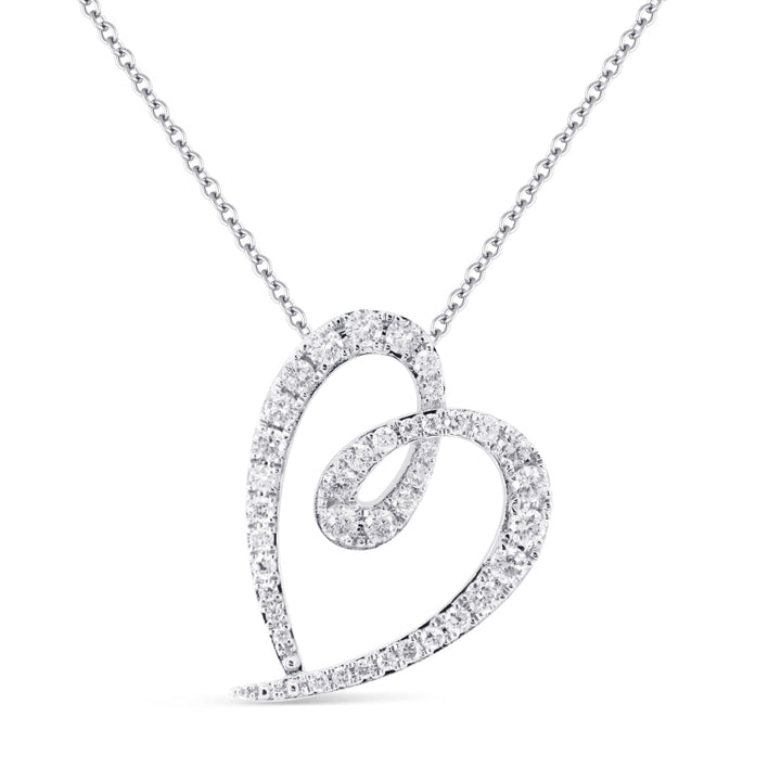 Beautiful Hand Crafted 14K White Gold White Diamond Milano Collection Pendant