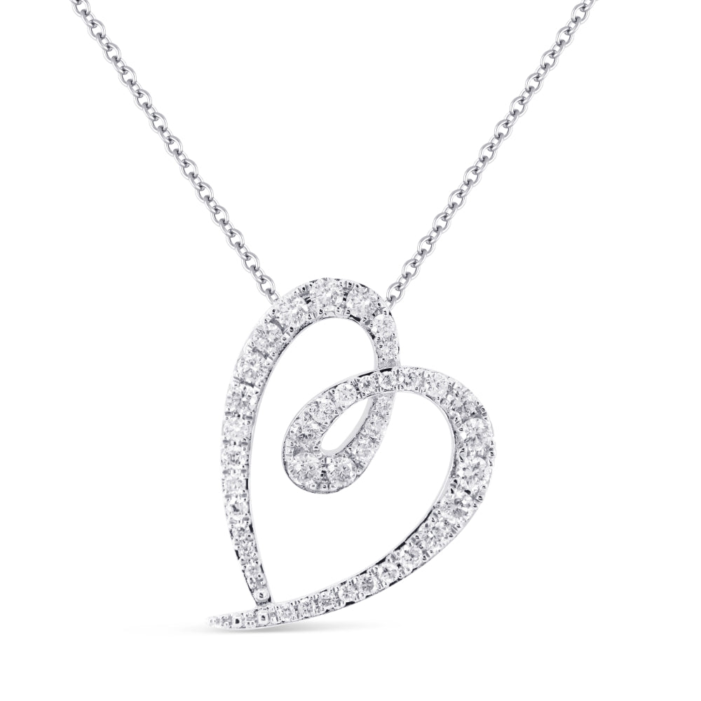 Beautiful Hand Crafted 14K White Gold White Diamond Milano Collection Pendant