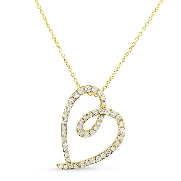 Beautiful Hand Crafted 14K Yellow Gold White Diamond Milano Collection Pendant