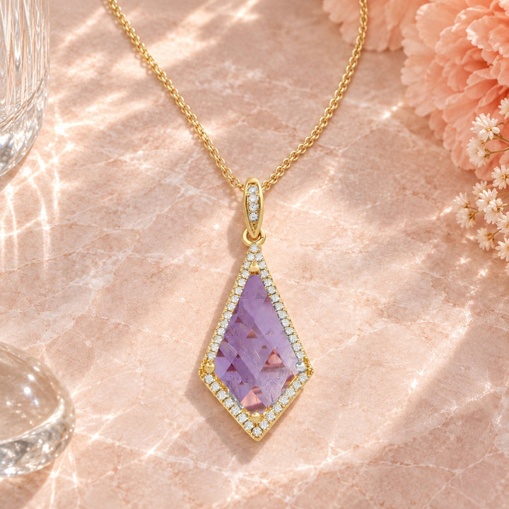 N1732 - 14K Gold Marquise Pendant