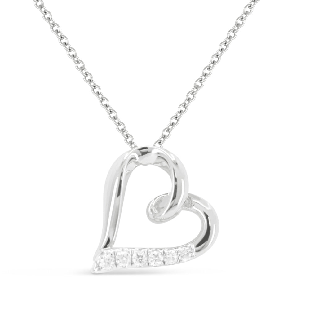 Beautiful Hand Crafted 14K White Gold White Diamond Milano Collection Pendant