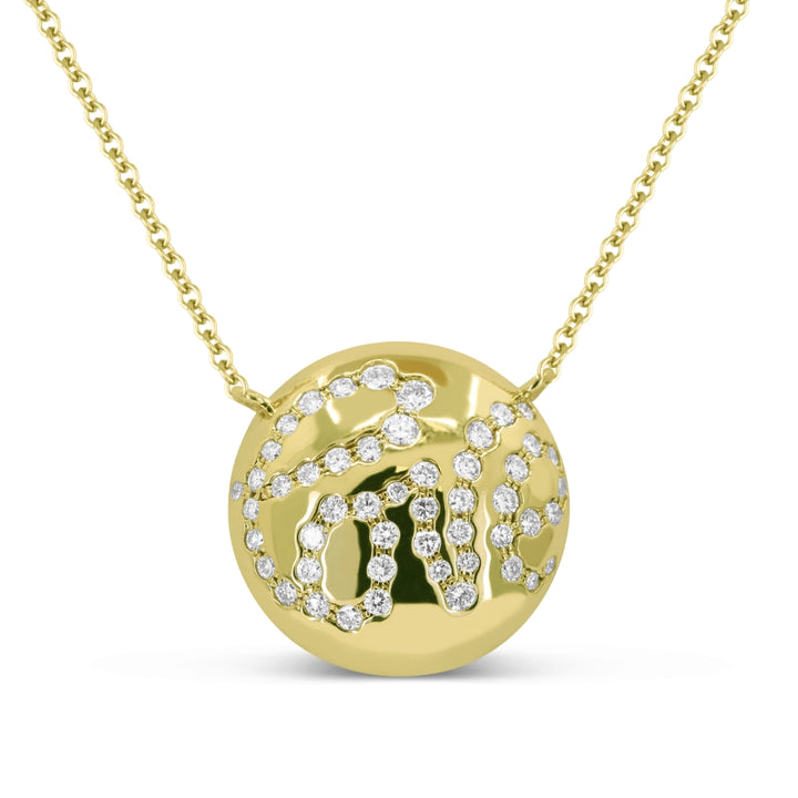 Madison L 14K Yellow Gold Diamond Round Necklace - style N1742Y