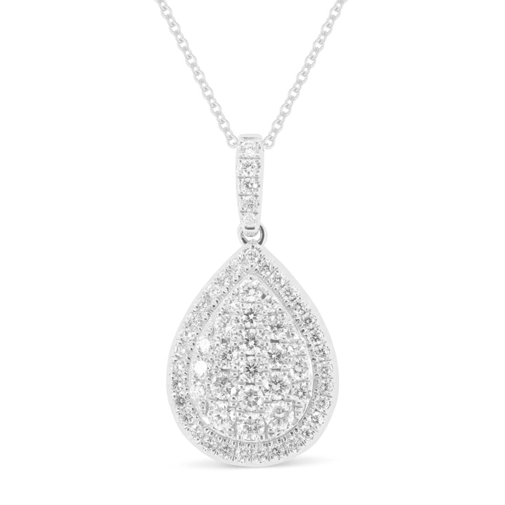 Beautiful Hand Crafted 14K White Gold White Diamond Lumina Collection Pendant