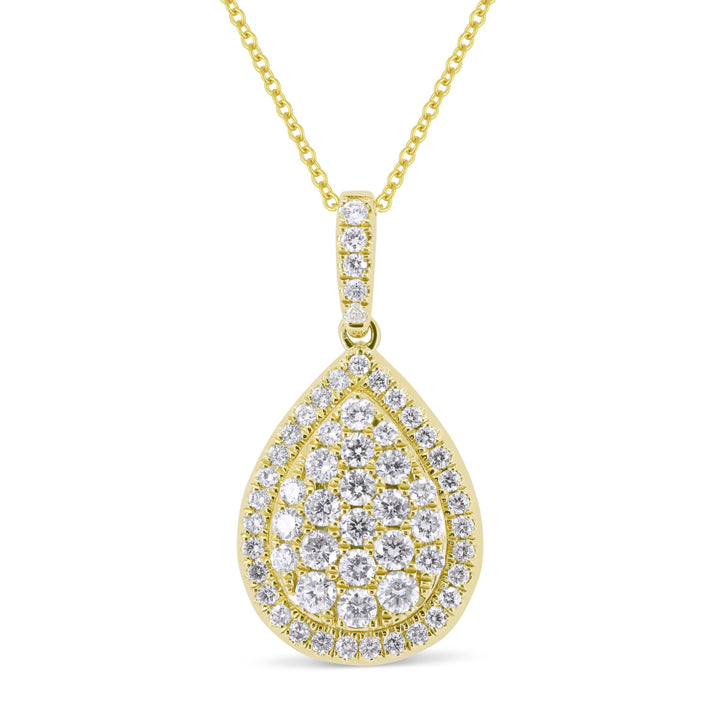 Beautiful Hand Crafted 14K Yellow Gold White Diamond Lumina Collection Pendant