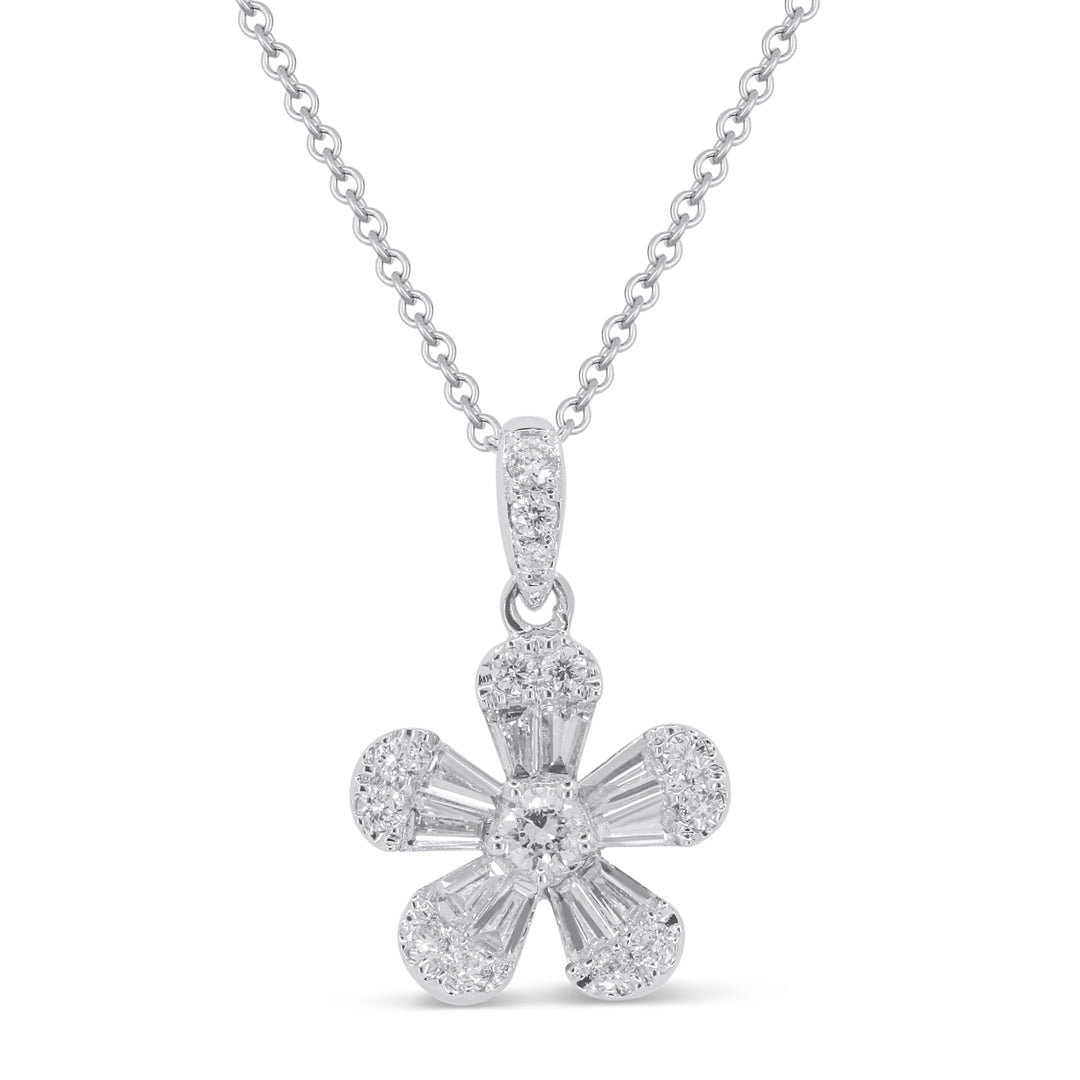 Beautiful Hand Crafted 14K White Gold White Diamond Milano Collection Pendant