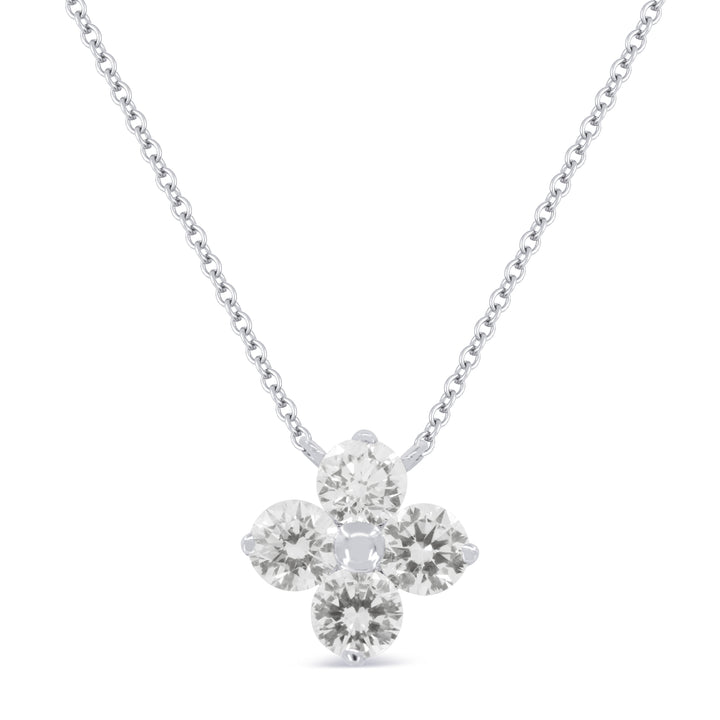 Beautiful Hand Crafted 14K White Gold White Diamond Milano Collection Necklace