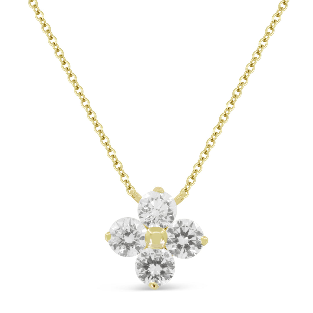 Beautiful Hand Crafted 14K Yellow Gold White Diamond Milano Collection Necklace