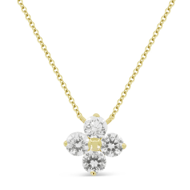 Beautiful Hand Crafted 14K Yellow Gold White Diamond Milano Collection Necklace