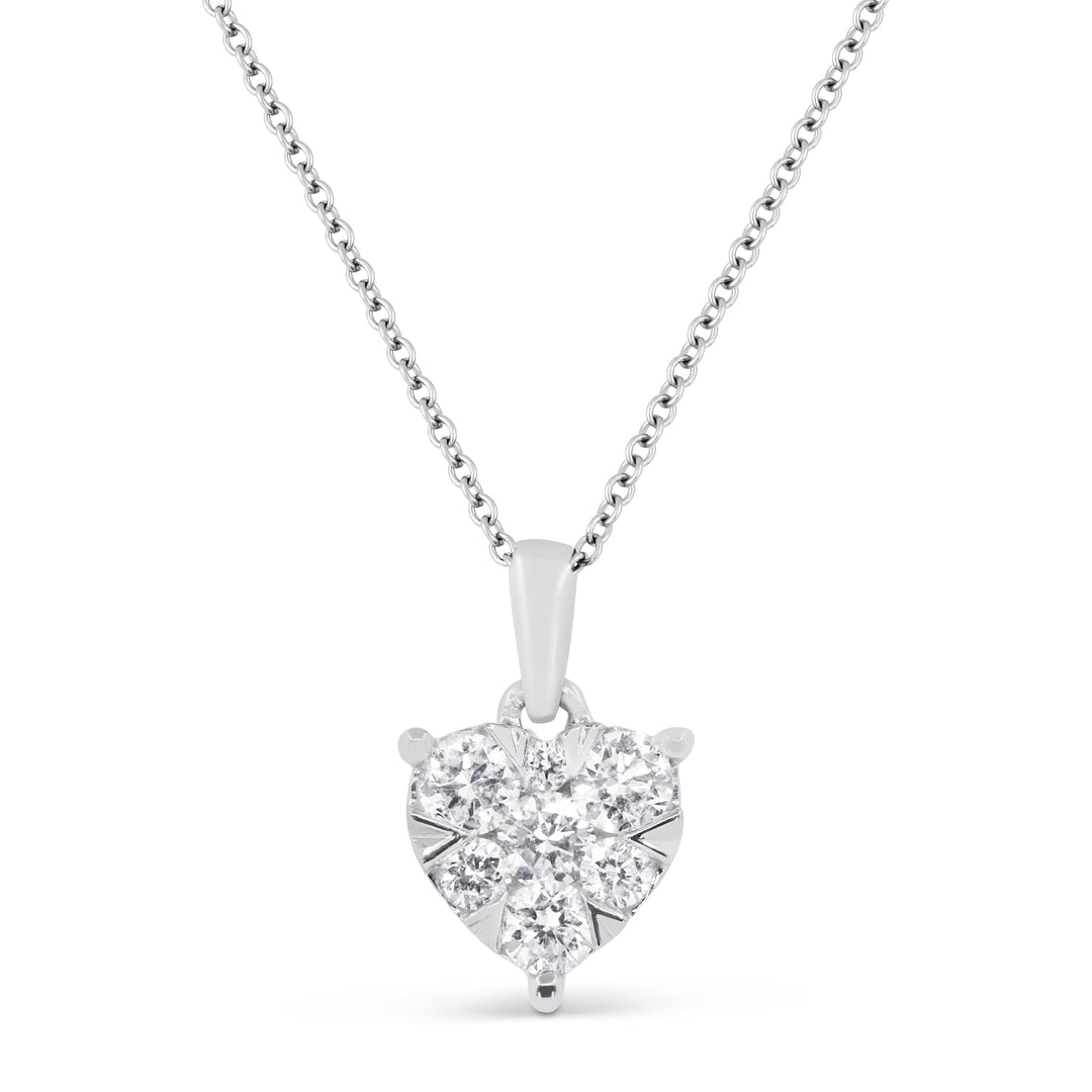 Beautiful Hand Crafted 14K White Gold White Diamond Milano Collection Pendant