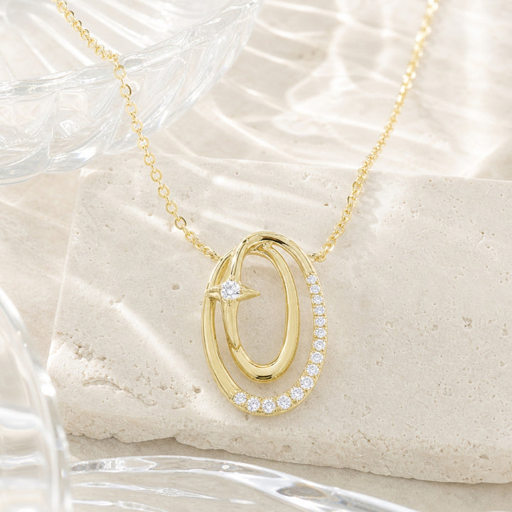 N1788 - 14K Yellow Gold Diamond Necklace