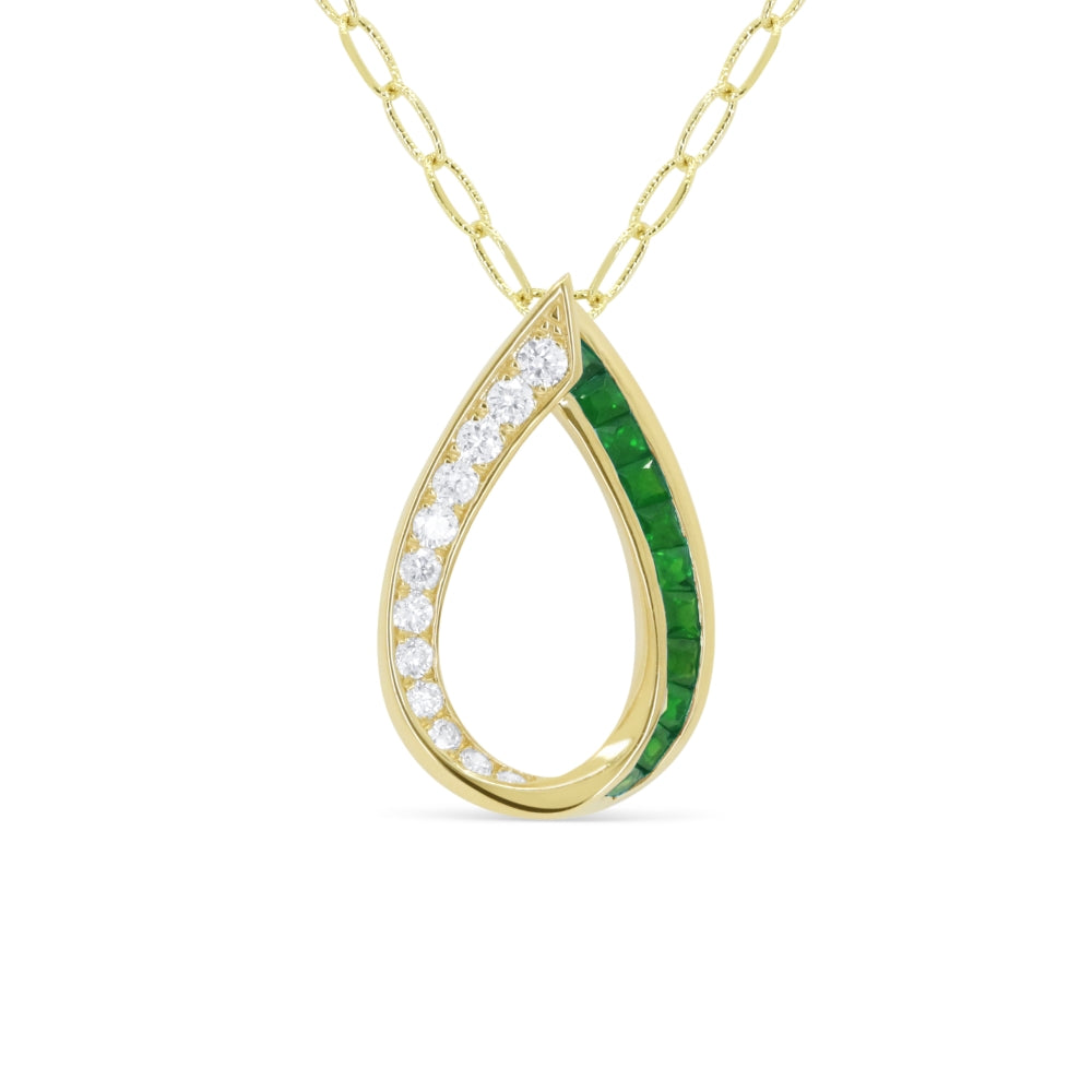 Madison L 14K Yellow Gold Emerald Pendant - style N1795EMY