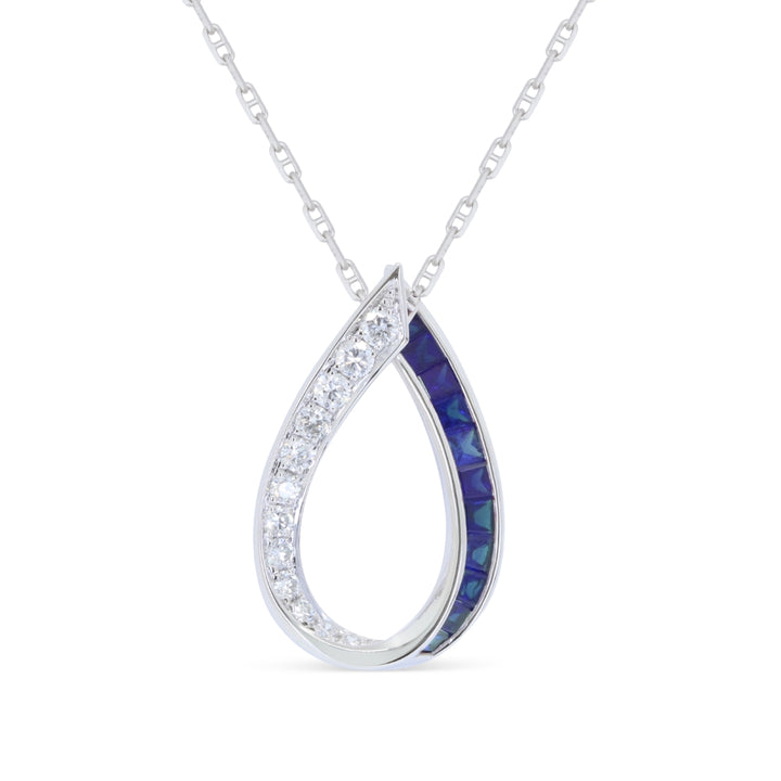 Madison L 14K White Gold Sapphire Pendant - style N1795SAW