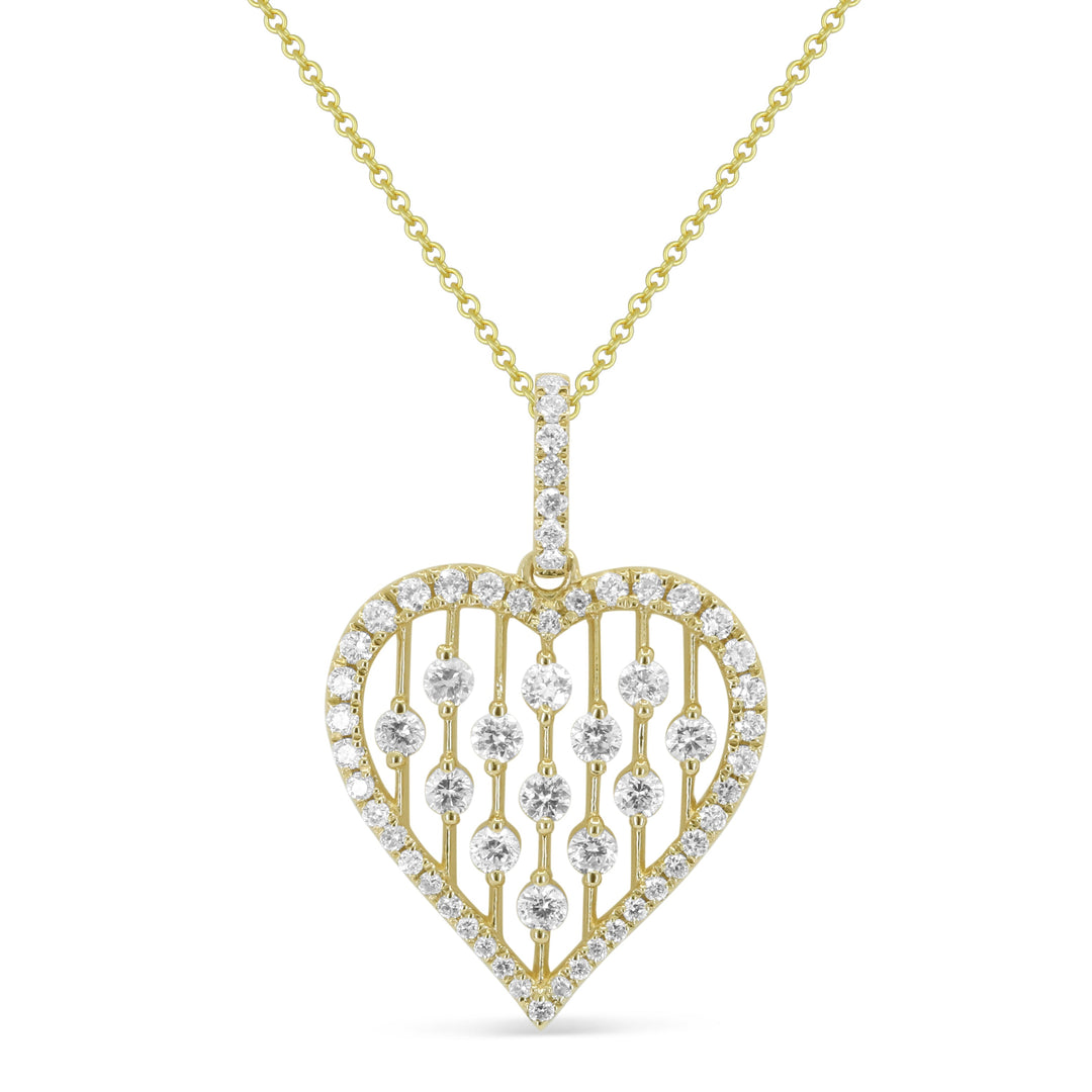 Beautiful Hand Crafted 14K Yellow Gold White Diamond Milano Collection Pendant