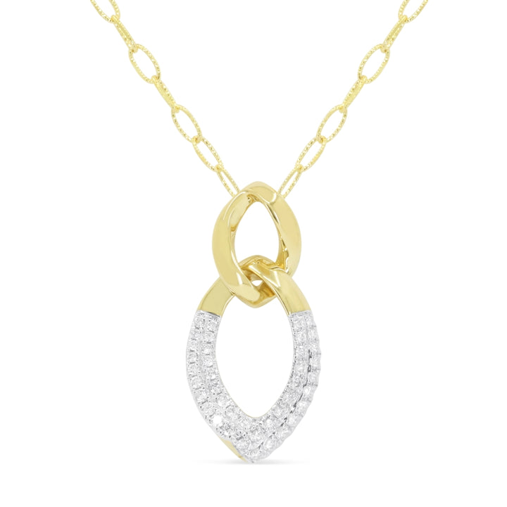 Beautiful Hand Crafted 14K Yellow Gold White Diamond Milano Collection Pendant