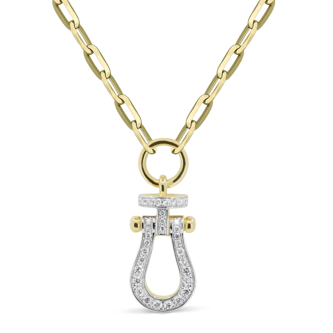 Beautiful Hand Crafted 14K Yellow Gold White Diamond Milano Collection Necklace