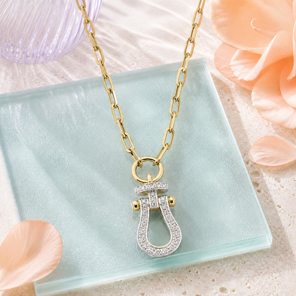N1816 - 14K Yellow Gold Diamond Necklace