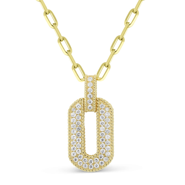 Beautiful Hand Crafted 14K Yellow Gold White Diamond Milano Collection Pendant