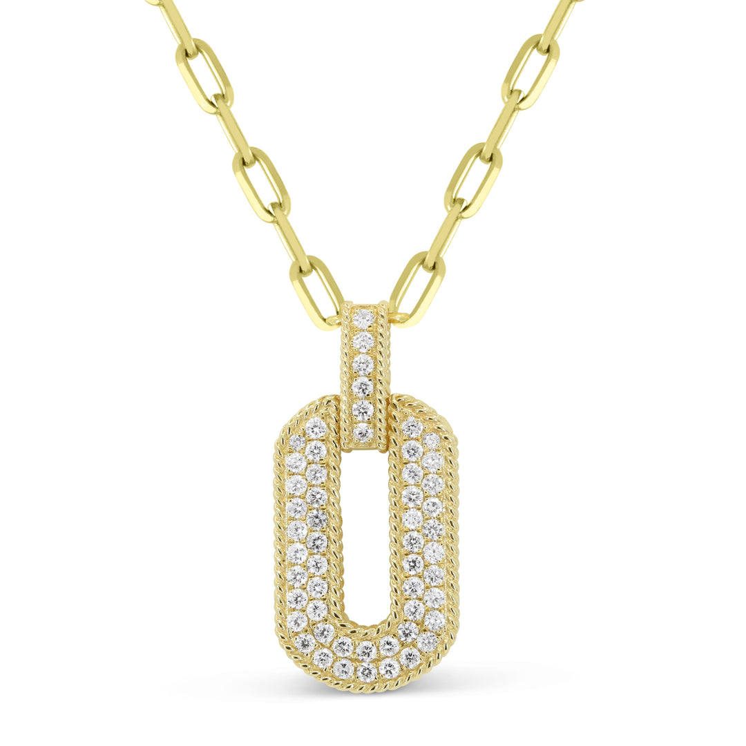 Beautiful Hand Crafted 14K Yellow Gold White Diamond Milano Collection Necklace