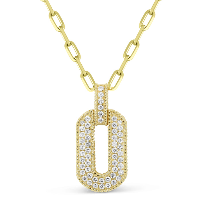 Beautiful Hand Crafted 14K Yellow Gold White Diamond Milano Collection Necklace