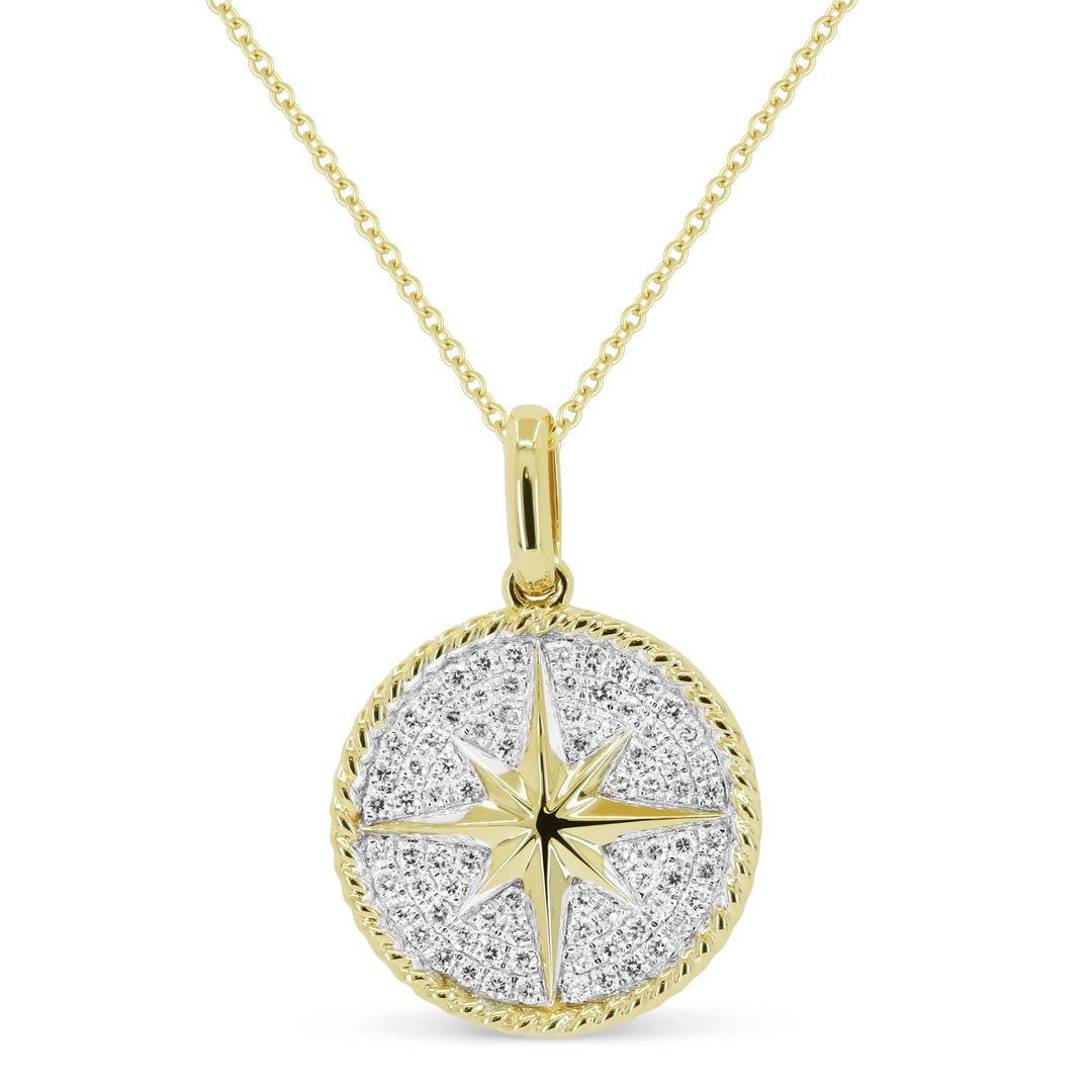 Beautiful Hand Crafted 14K Two Tone Gold White Diamond Milano Collection Pendant