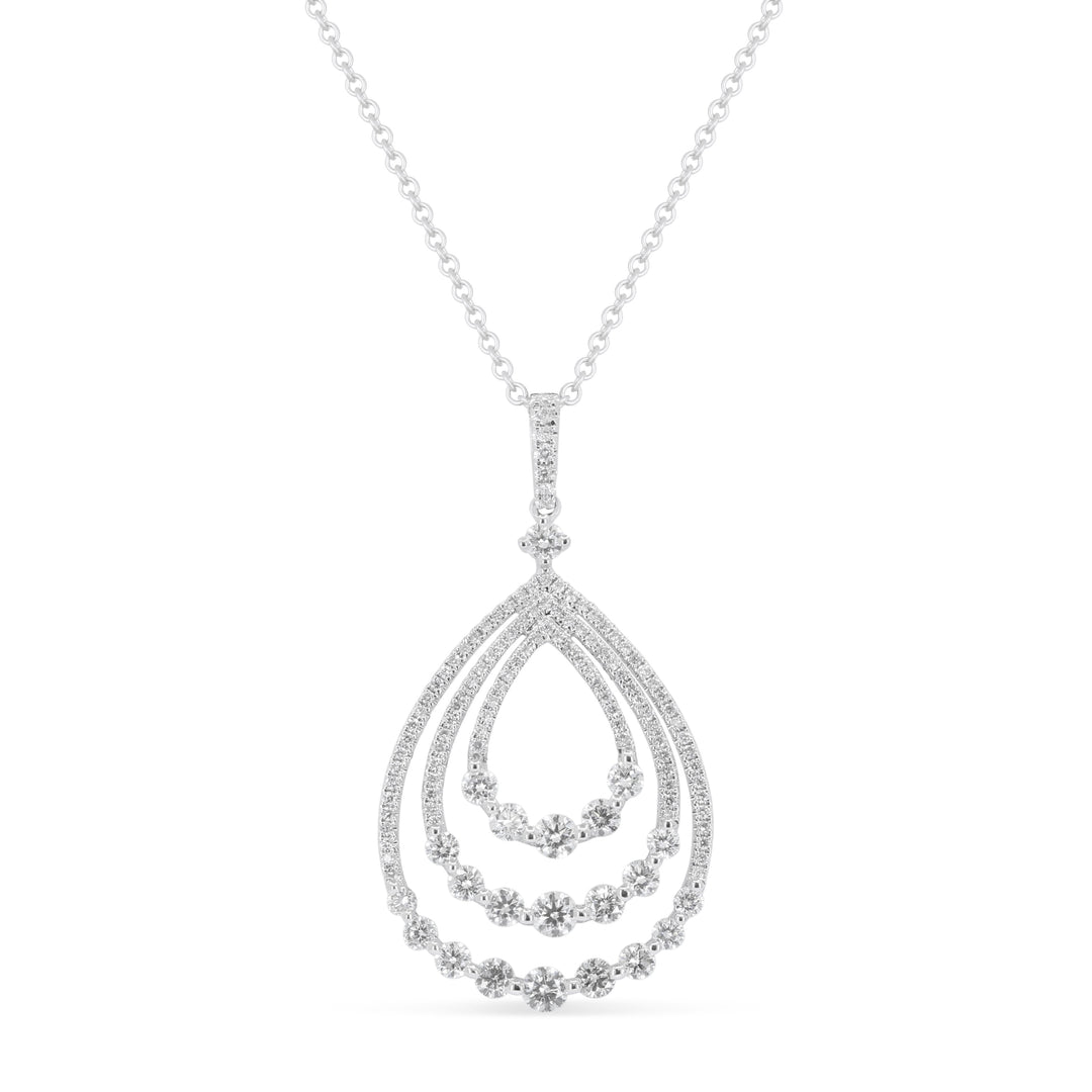 Beautiful Hand Crafted 18K White Gold White Diamond Milano Collection Pendant