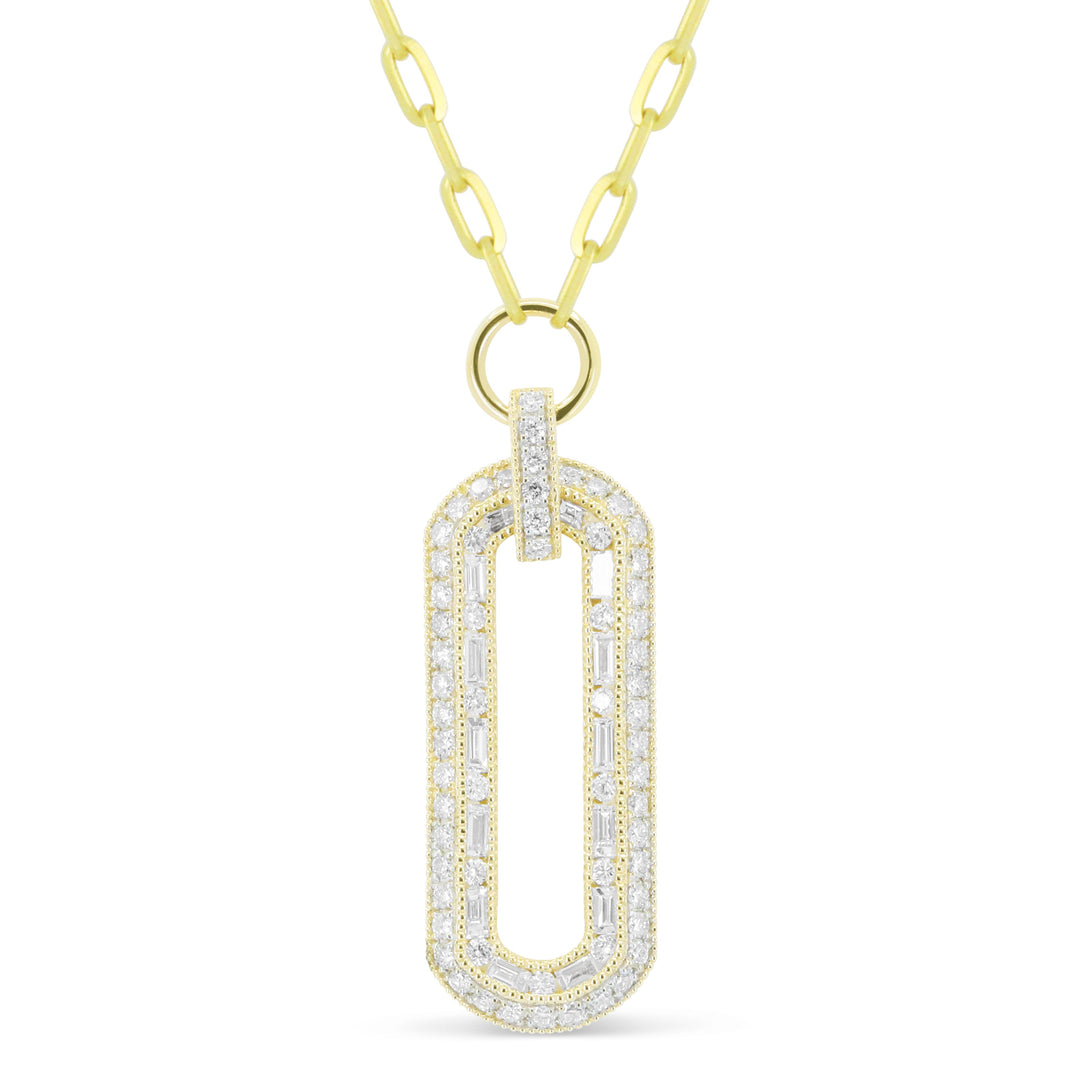 Beautiful Hand Crafted 14K Two Tone Gold White Diamond Milano Collection Pendant