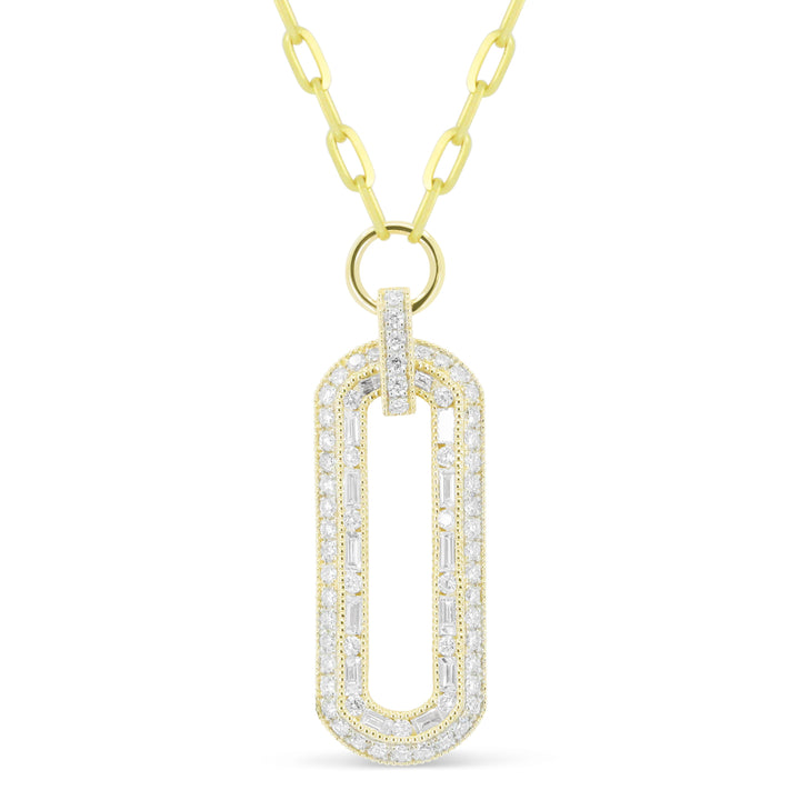 Beautiful Hand Crafted 14K Two Tone Gold White Diamond Milano Collection Pendant