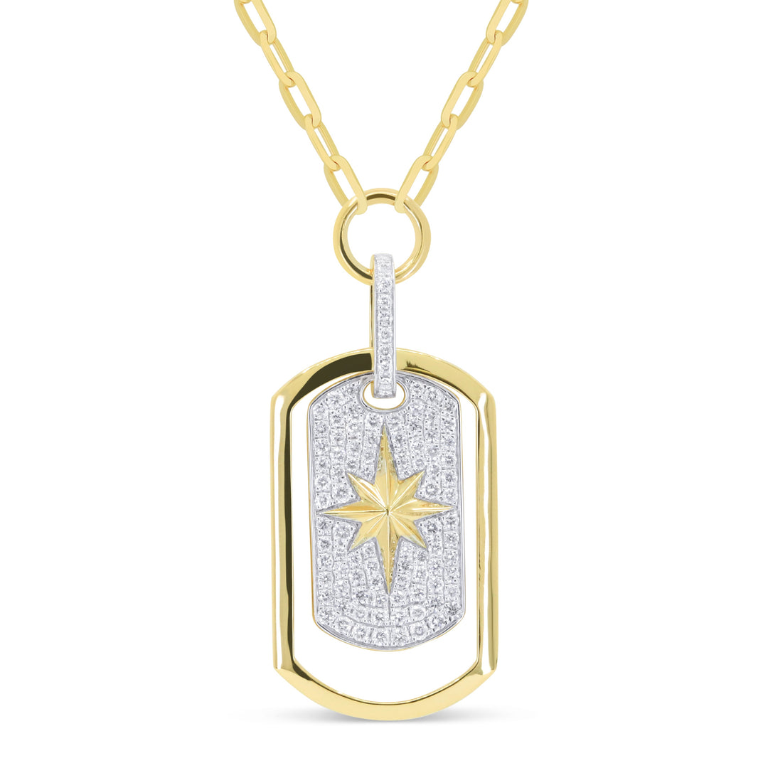 Beautiful Hand Crafted 14K Two Tone Gold White Diamond Milano Collection Necklace