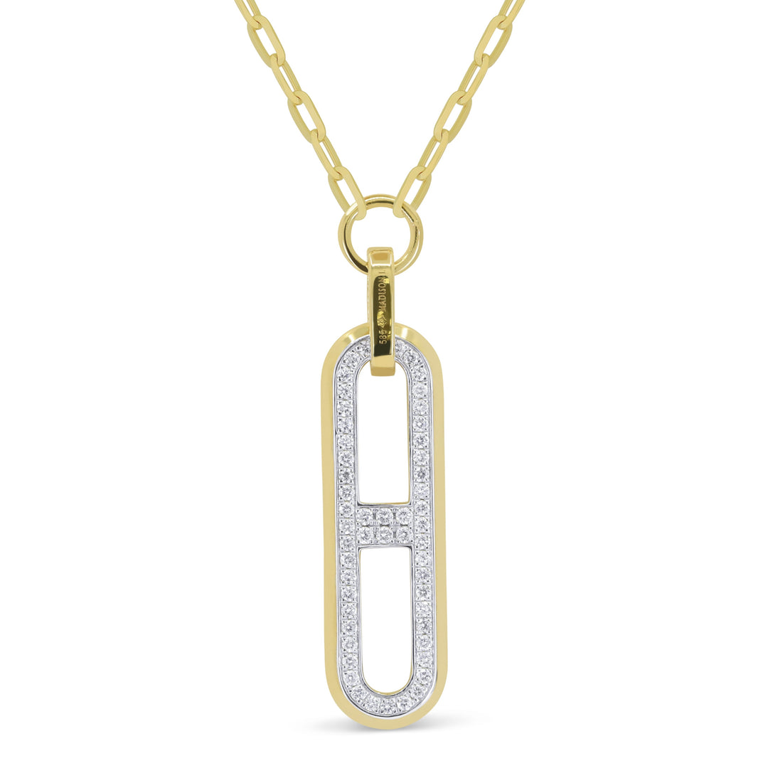 Beautiful Hand Crafted 14K Two Tone Gold White Diamond Milano Collection Necklace