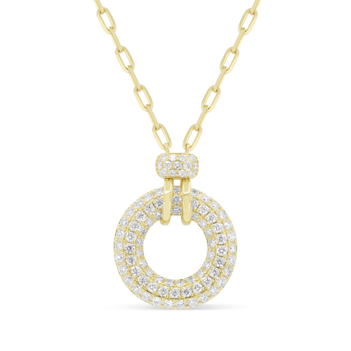 Beautiful Hand Crafted 14K Yellow Gold White Diamond Milano Collection Necklace