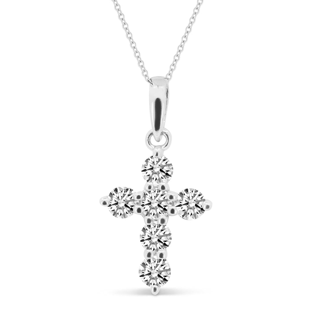 Beautiful Hand Crafted 14K White Gold White Diamond Religious Collection Pendant