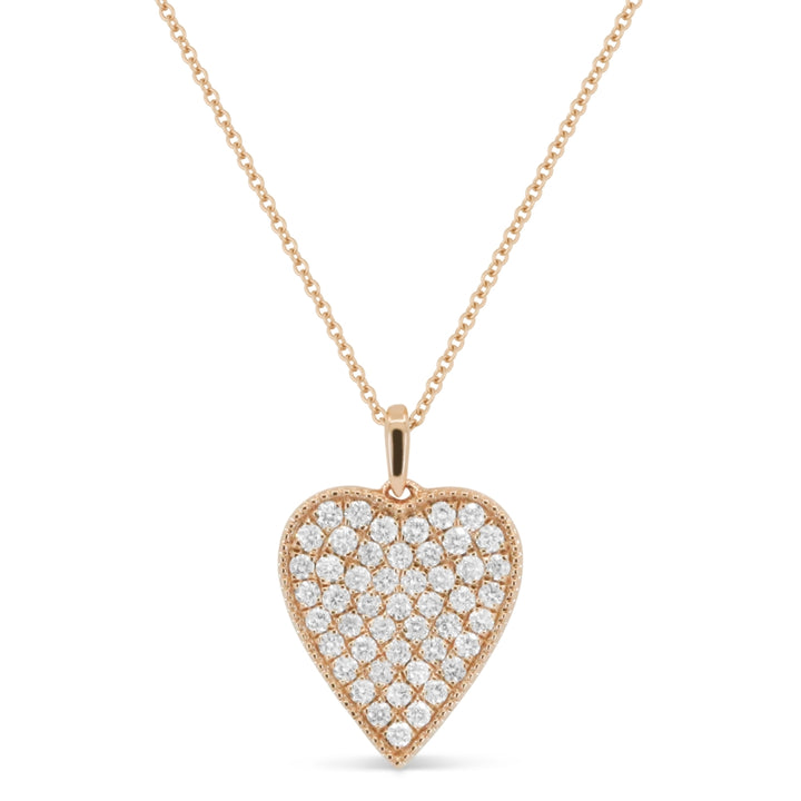 Beautiful Hand Crafted 14K Rose Gold White Diamond Milano Collection Pendant