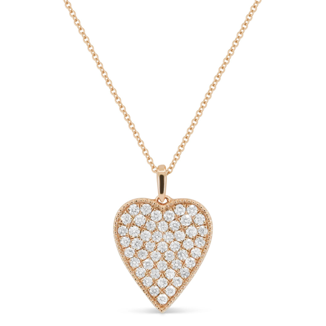 Beautiful Hand Crafted 14K Rose Gold White Diamond Milano Collection Pendant