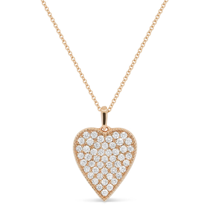 Beautiful Hand Crafted 14K Rose Gold White Diamond Milano Collection Pendant