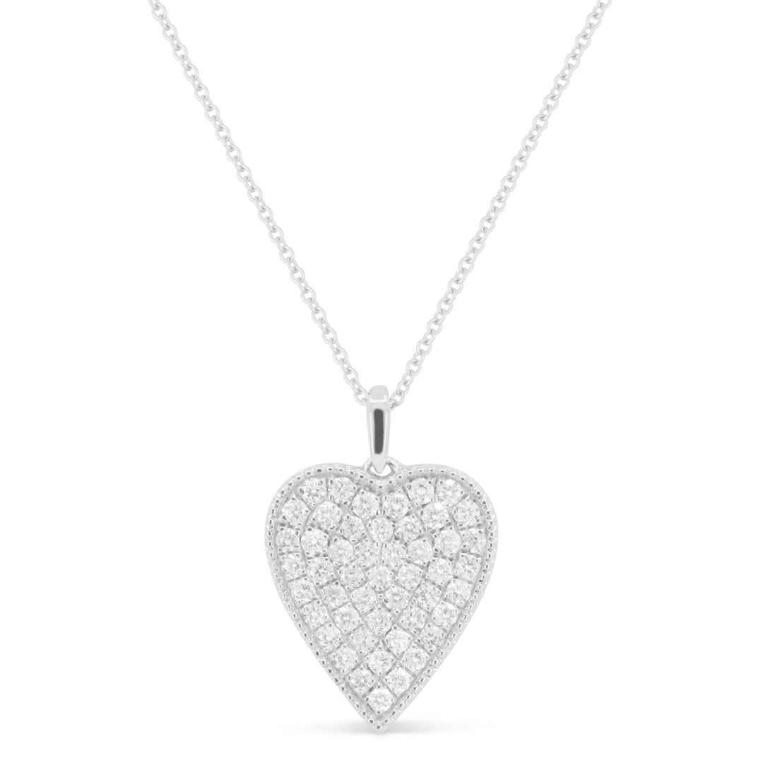 Beautiful Hand Crafted 14K White Gold White Diamond Milano Collection Pendant