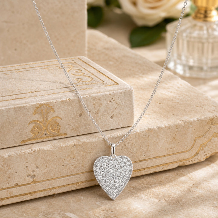 N1843 - 14K Gold Diamond Heart Pendant