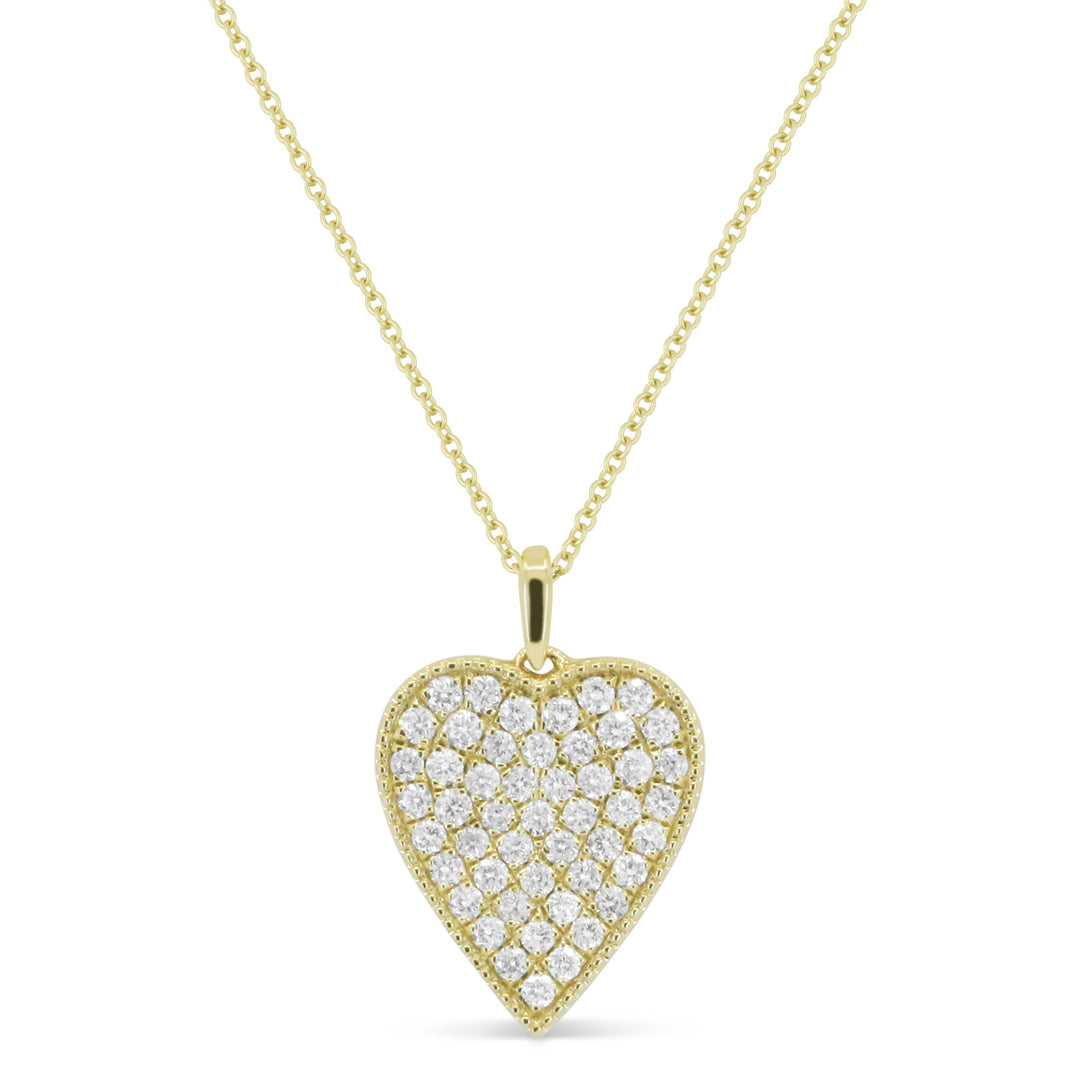 Beautiful Hand Crafted 14K Yellow Gold White Diamond Milano Collection Pendant