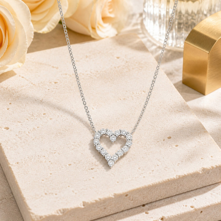 N1848 - 14K Gold Diamond Heart Necklace