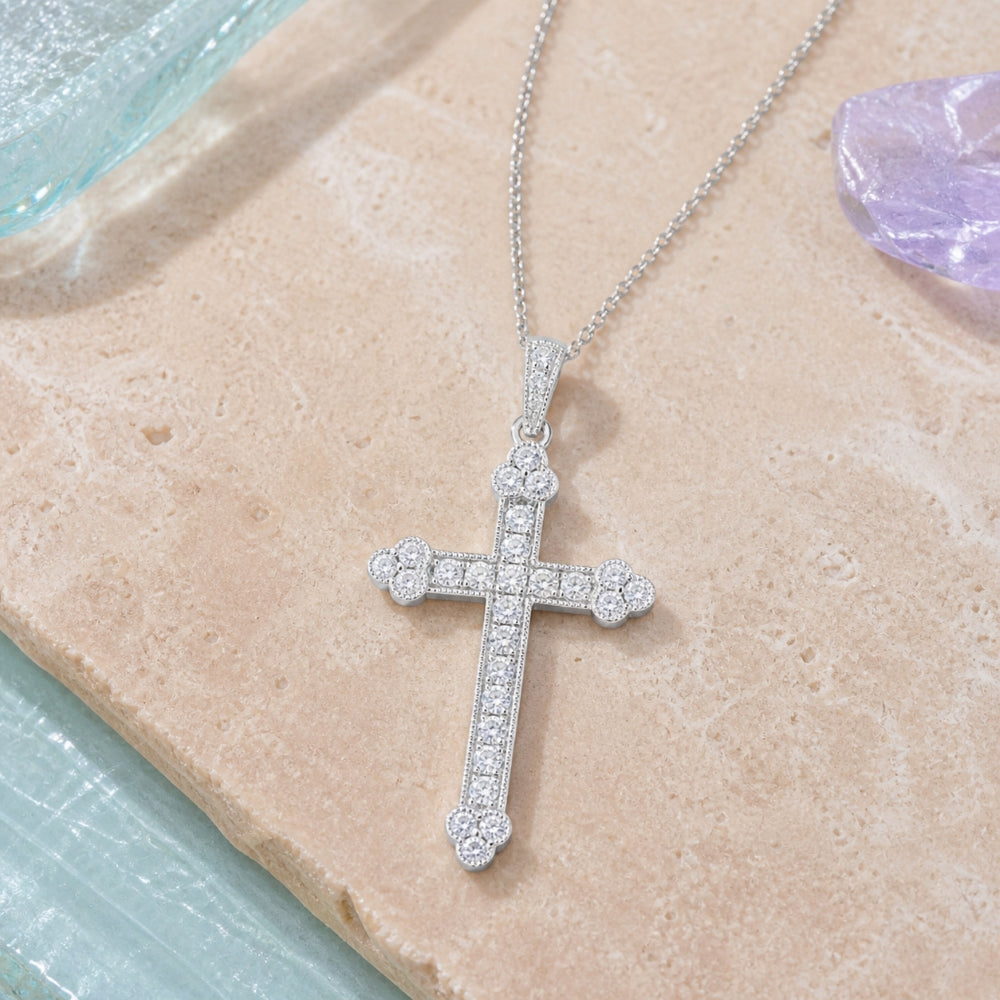 N1854 - 14K Gold Diamond Crucifix Cross Pendant